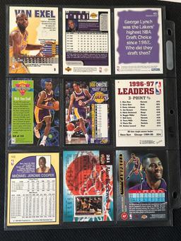 9 Card Basketball Lot in Pages - different players, years, conditions