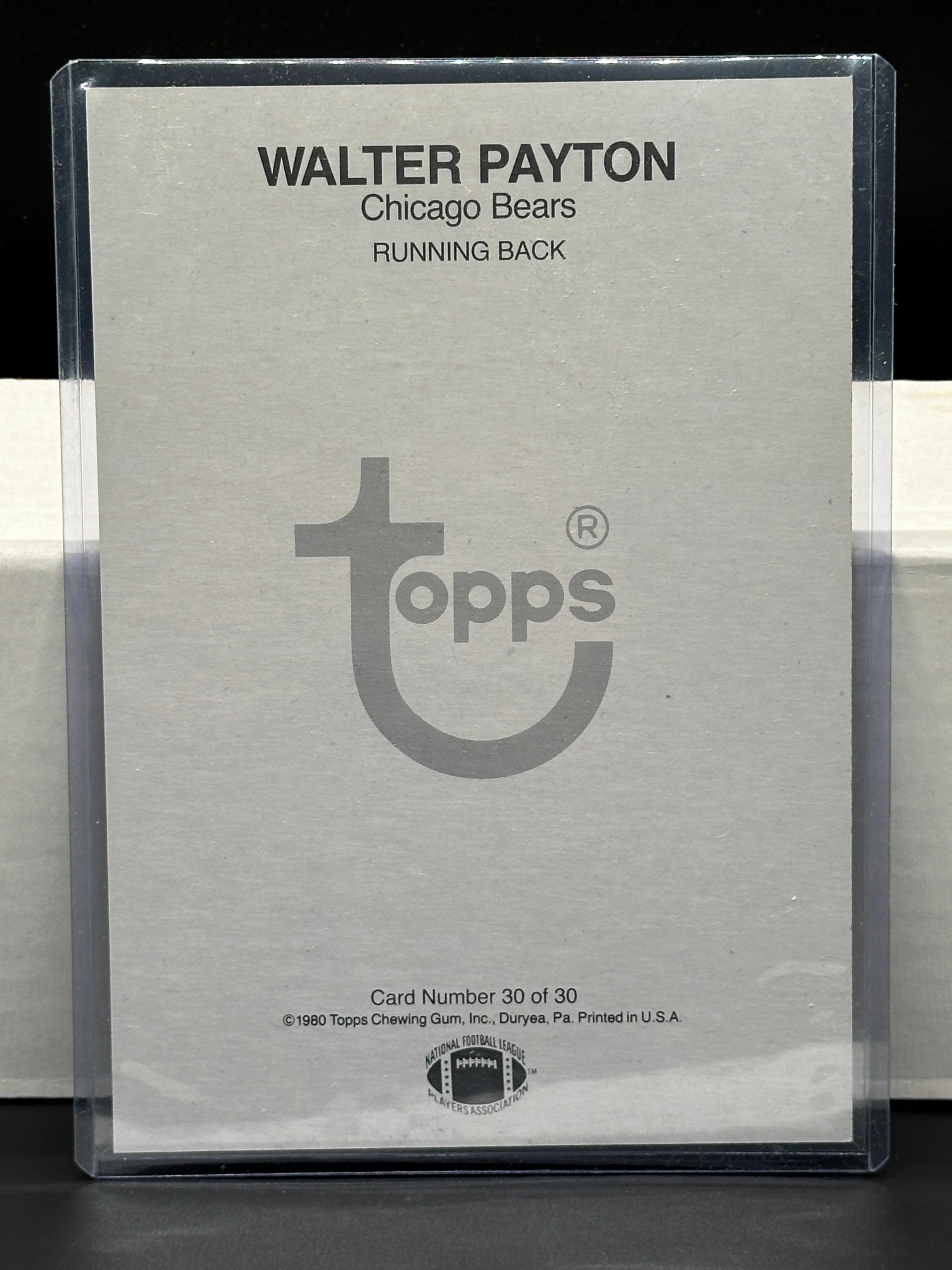 Walter Payton 1980 Topps Large Card Subset #30