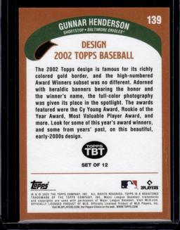 Gunnar Henderson 2023 Topps Throwback Thursday Rookie of the Year RC #139