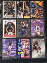 9 Card Basketball Lot in Pages - Different Players, years, conditions