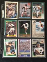 Nolan Ryan 9 Card Baseball Lot in Pages - Different years, conditions
