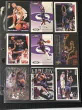 9 Card Basketball Lot in Pages - different players, years, conditions