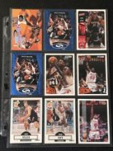 9 Card Basketball Lot in Pages - different players, years, conditions