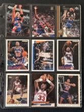 9 Card Basketball Lot in Pages - different players, years, conditions