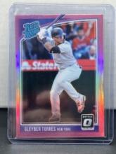 Gleyber Torres 2018 Panini Donruss Optic Rated Rookie Pink Prizm RC Parallel #65