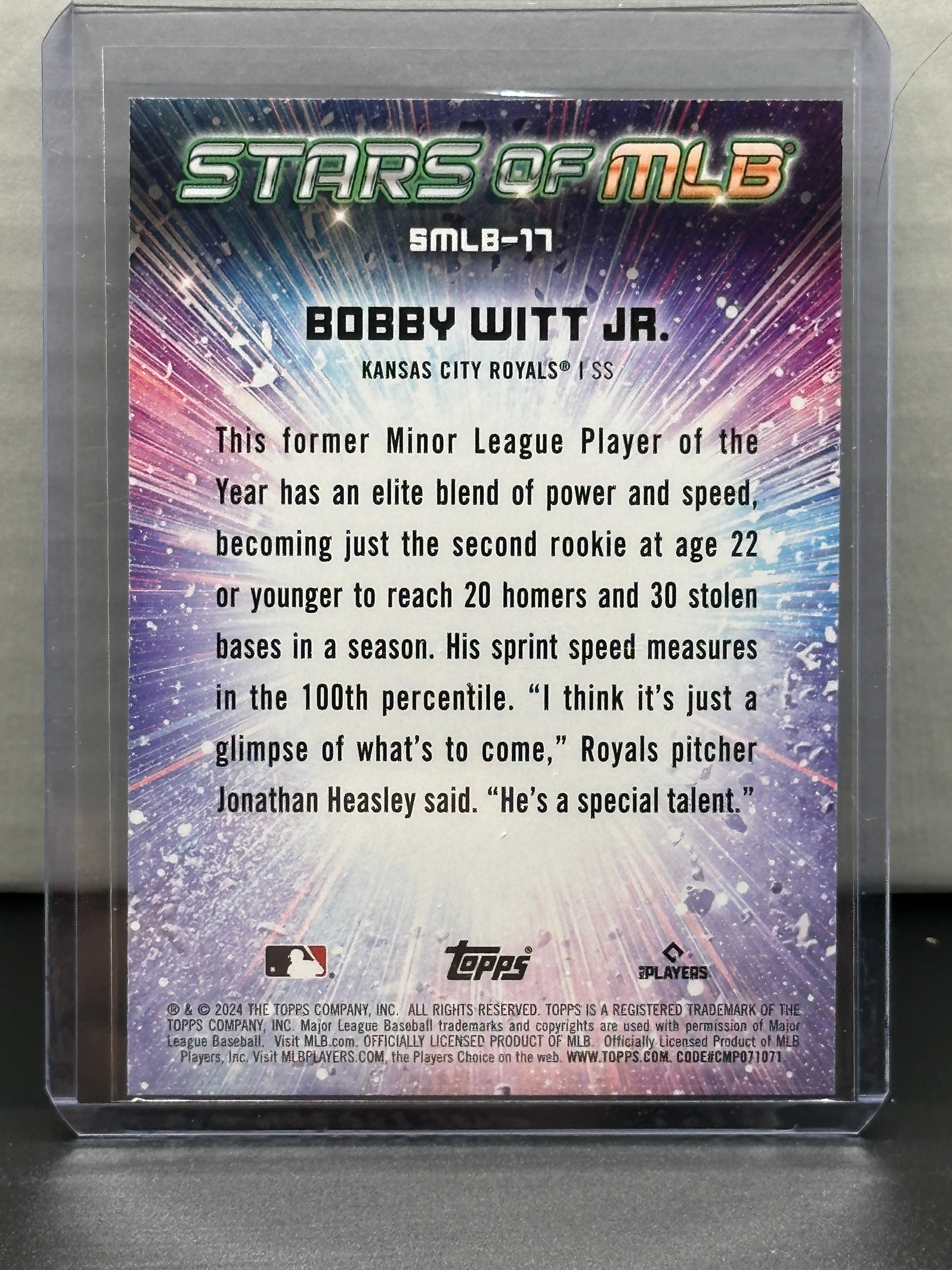 Bobby Witt Jr. 2024 Topps Stars of MLB Insert #SMLB-17