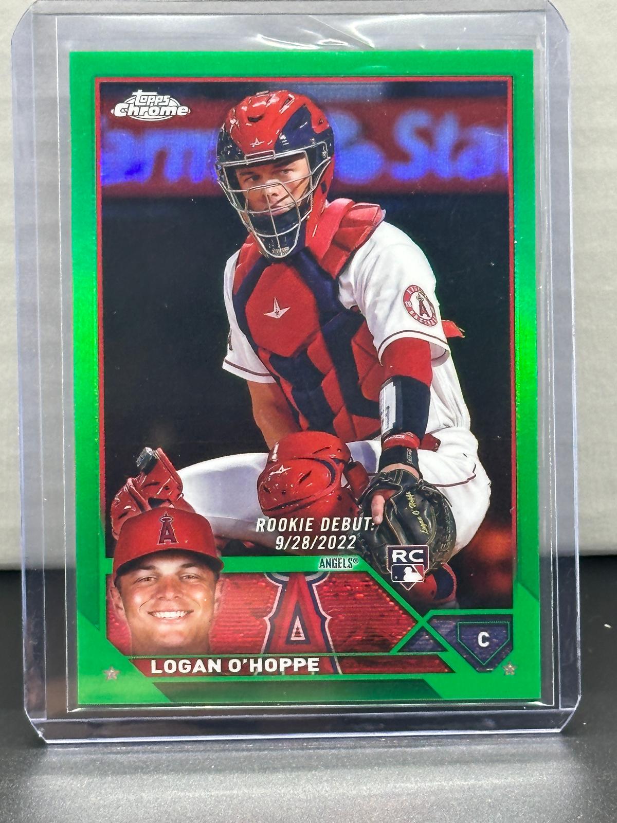 Logan O'Hoppe 2023 Topps Chrome Rookie Debut Green Refractor (#88/99) RC #USC62