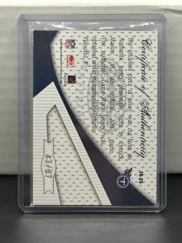 Derrick Mason 2004 Leaf Certified Gabrics of the Game (#43/97) Game Worn Jersey Patch #FG-25