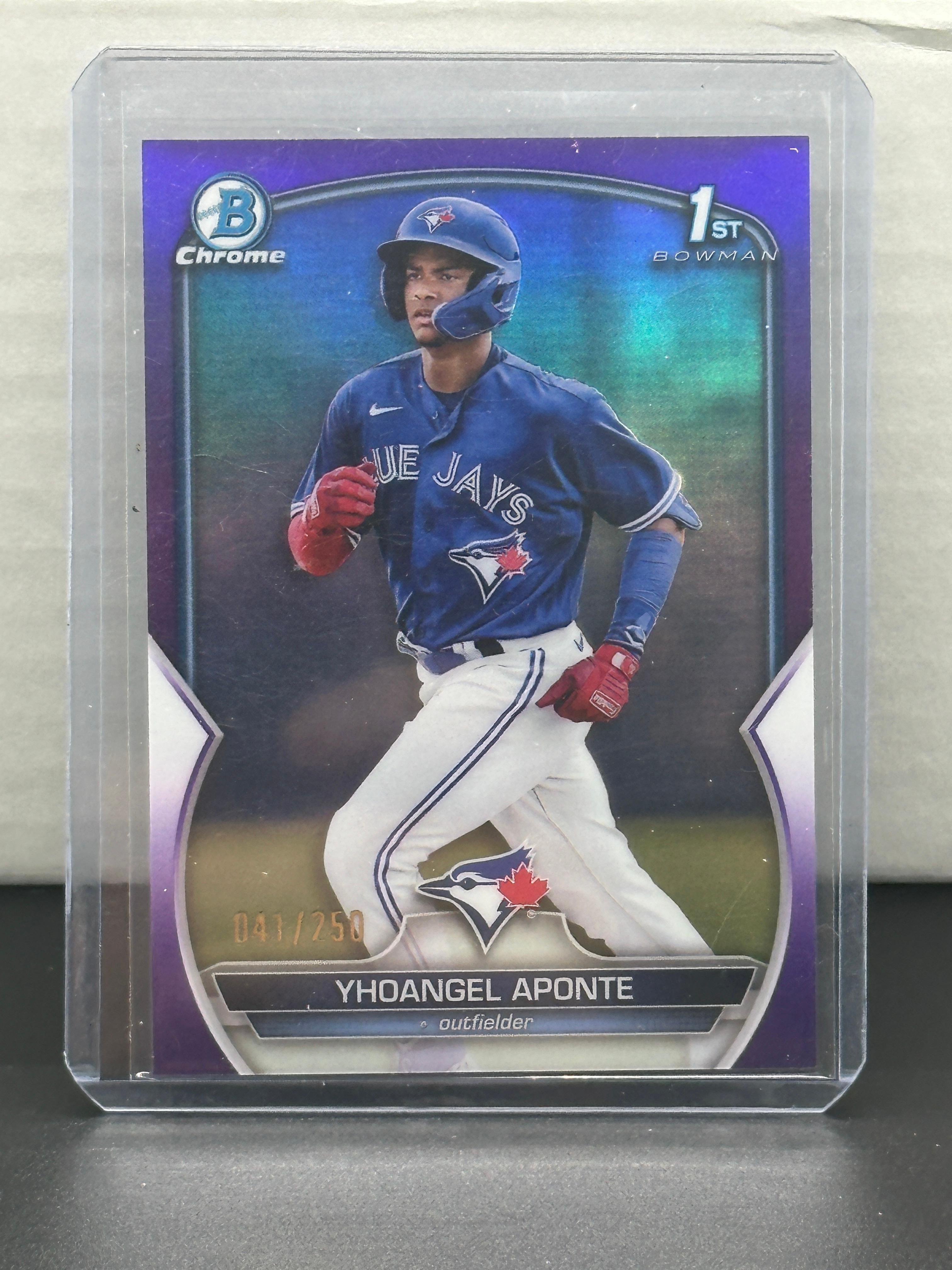 Yhoangel Aponte 2023 Bowman Chrome Purple Refractor (#41/250) Rookie RC #BCP-110