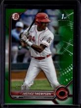 Justice Thompson 2022 Bowman Green (#18/99) Rookie RC #BP-59