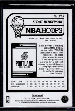 Scoot Henderson 2023-24 Panini NBA Hoops Rookie RC #232