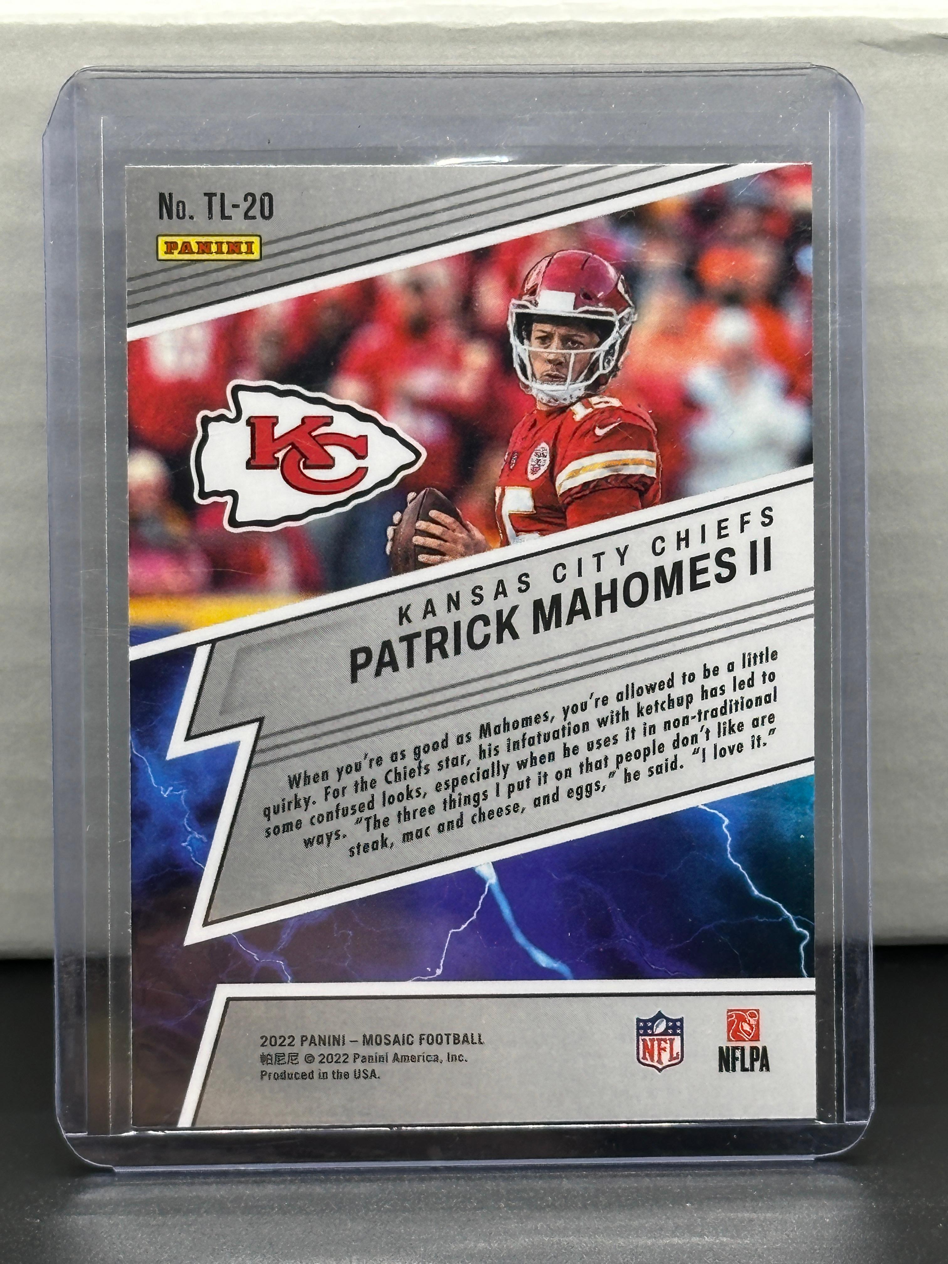 Patrick Mahomes 2022 Panini Mosaic Thunder Lane Insert #TL-20