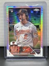 Gunnar Henderson 2023 Topps Chrome Rookie Debut Prism Refractor RC #USC208