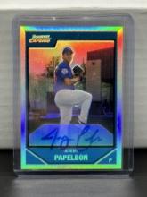 Jeremy Papelbon 2007 Bowman Chrome Refractor (#186/500) Rookie RC Auto #BC222