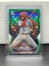 William Bergolla 2023 Bowman Chrome Green Refractor (#34/99) Parallel #BDC-64