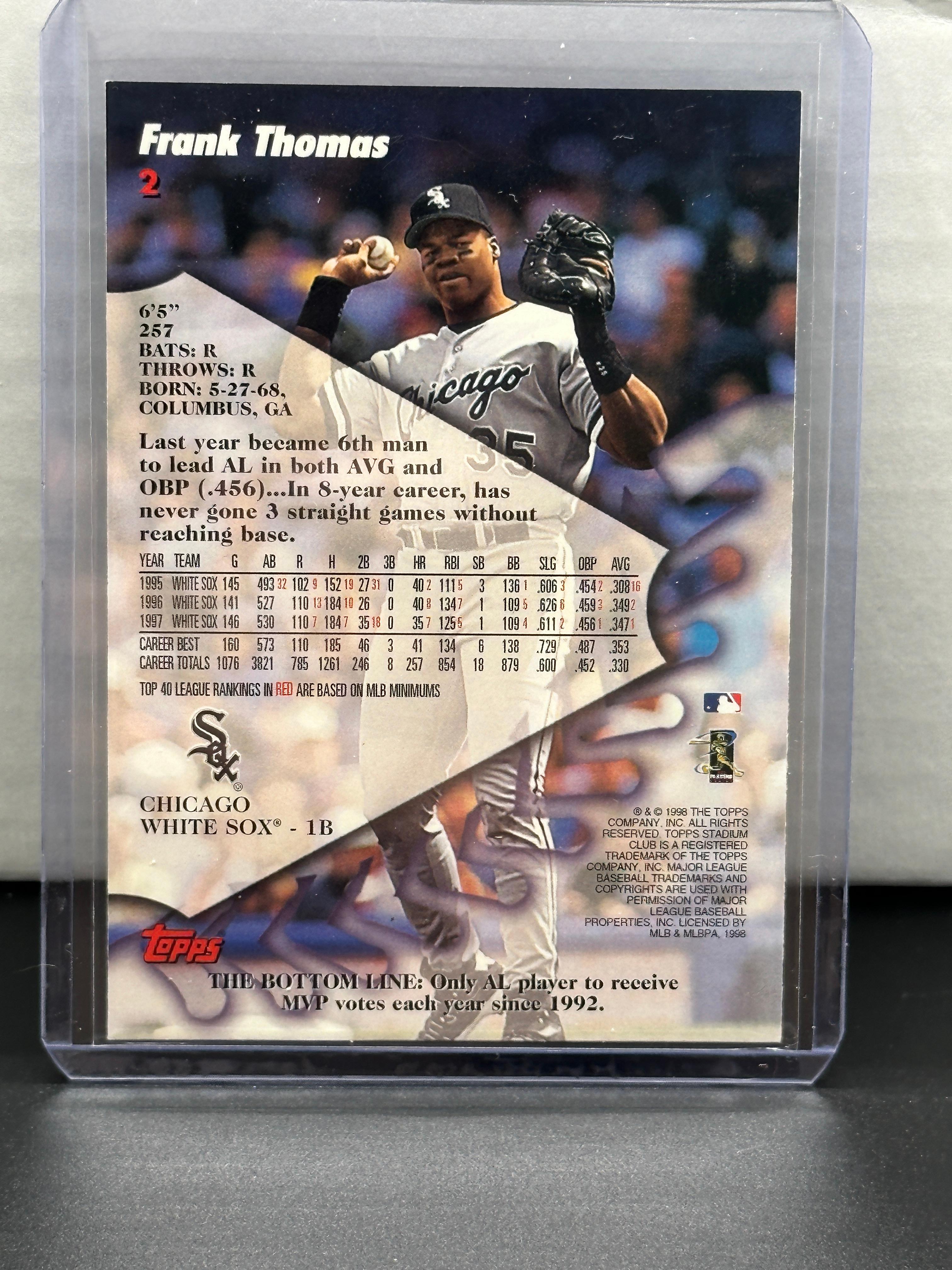 Frank Thomas 1998 Topps Stadium Club #2