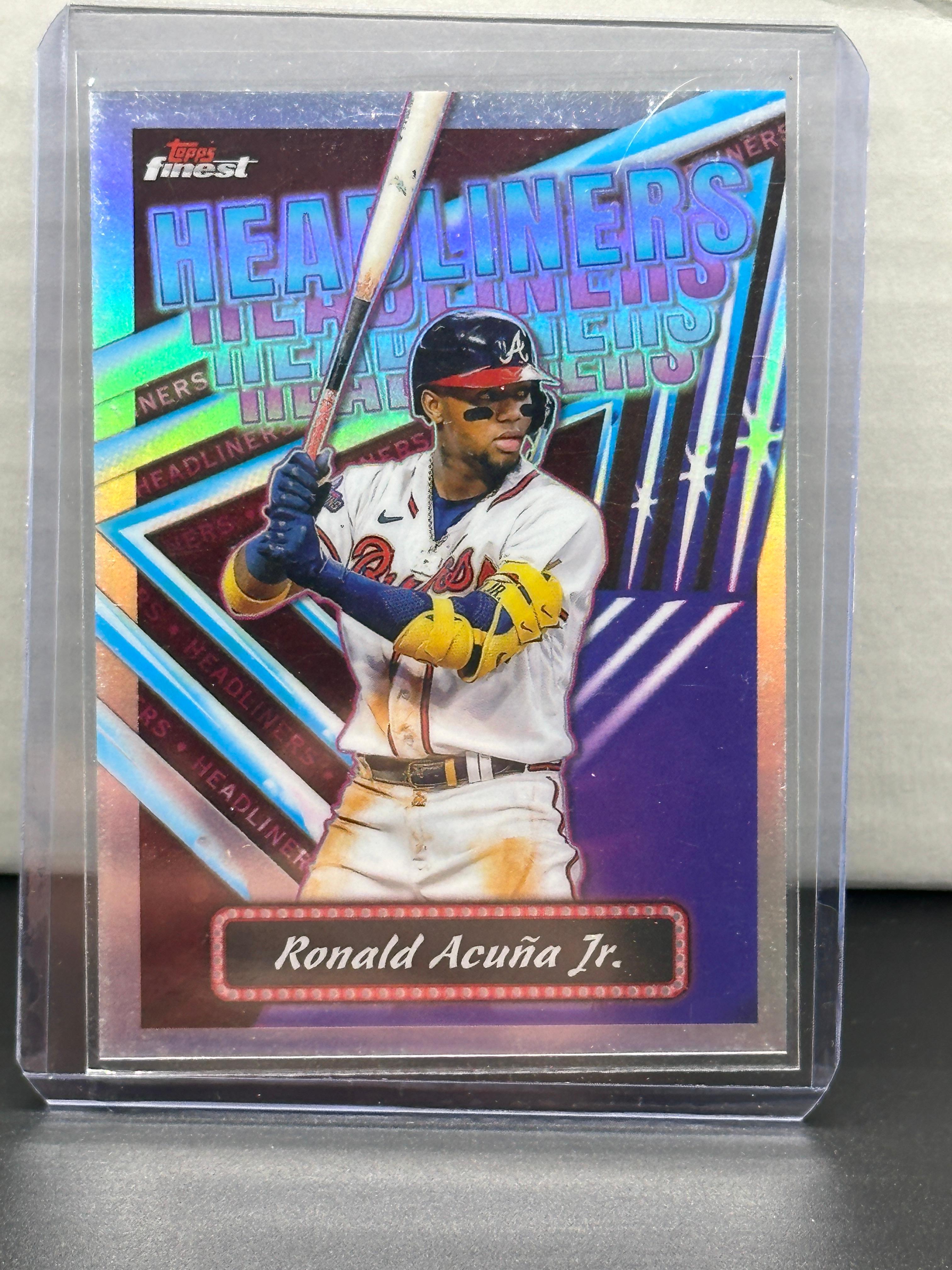 Ronald Acuna Jr. 2023 Topps Finest Headliners Refractor Insert #FH-4