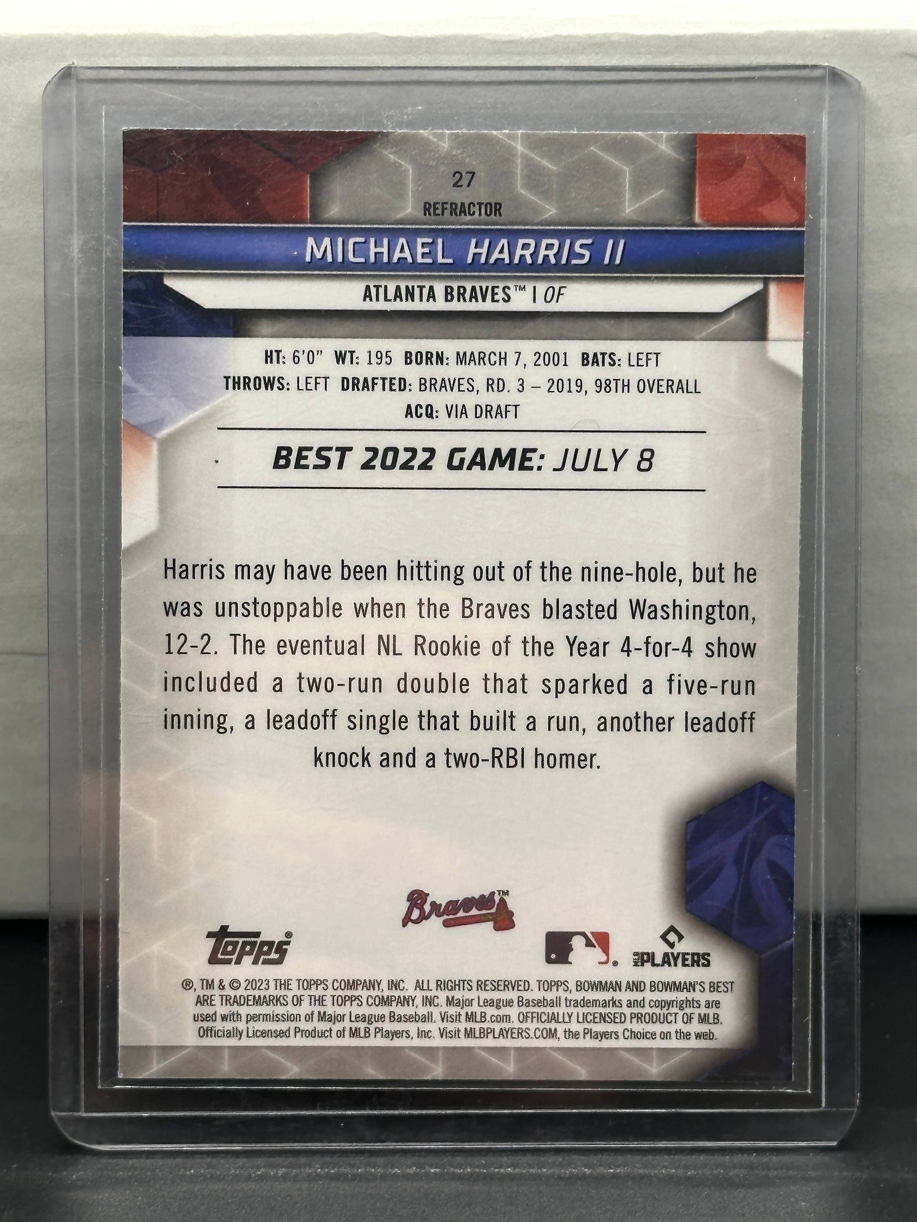 Michael Harris Jr. 2023 Bowman's Best RC Rookie Refractor #27