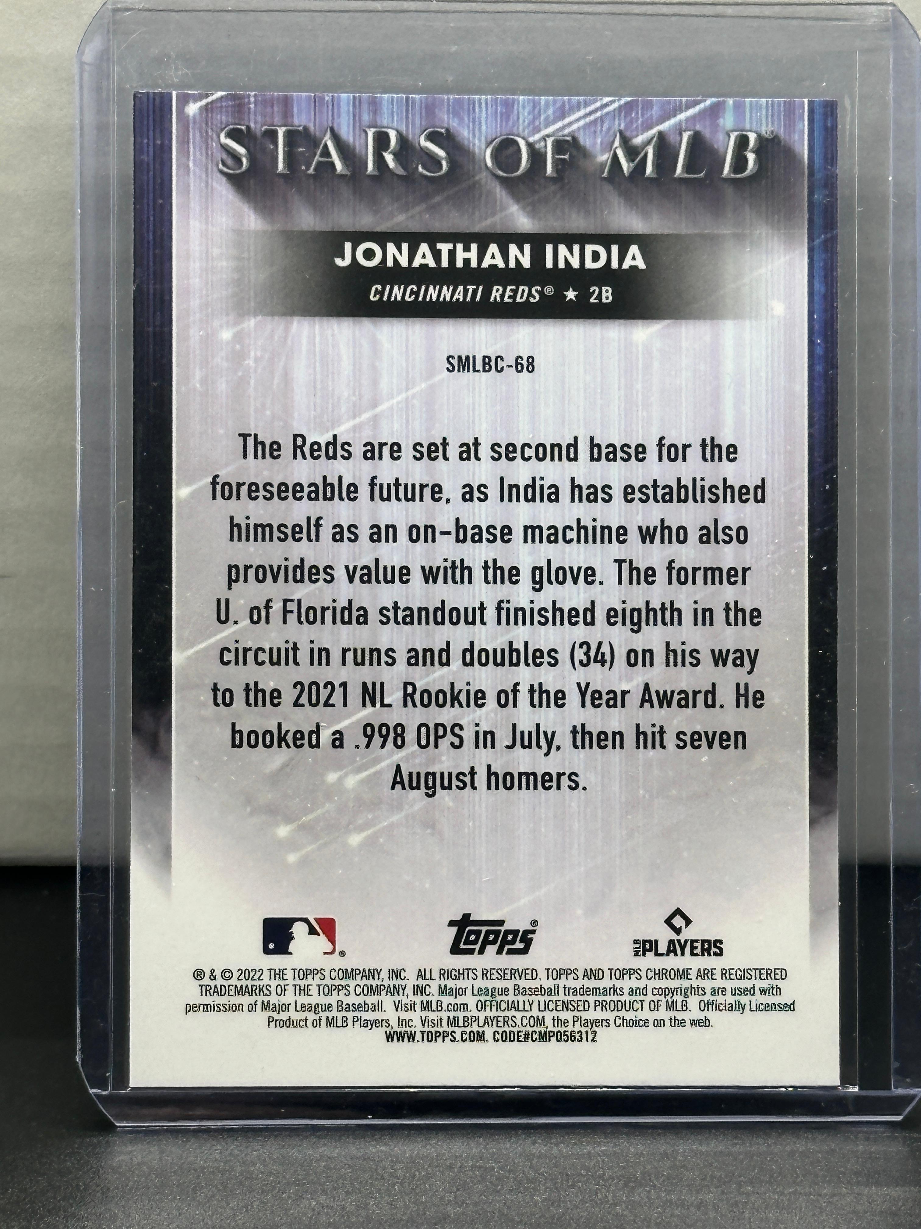 Jonathan India 2022 Topps Chrome Stars of MLB Refractor Insert #SMLBC-68