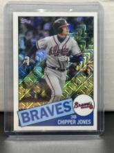 Chipper Jones 2020 Topps Chrome Silver Pack Mojo Refractor 1985 Design #85TC-3