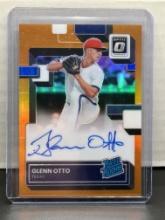 Glenn Otto 2022 Panini Donruss Optic Rated Rookie RC Orange Prizm (#100/125) Auto #RRS-GO