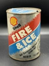 Shell Fire and Ice All Season 10W-40 Motor Oil Can 1 Quart Empty