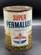 American Standard Super Permalube Motor Oil 1 Quart Full Can