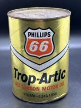 Phillips 66 Trop-Arctic All Season Motor Oil Can 1 Quart Full