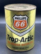 Phillips 66 Trop-Arctic All Season Motor Oil Can 1 Quart Full