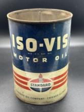American Standard ISO-VIS Motor Oil 1 Quart Empty Can