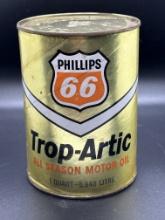 Phillips 66 Trop-Arctic All Season Motor Oil Can 1 Quart Empty