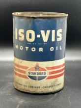 American Standard ISO-VIS Motor Oil 1 Quart Empty Can