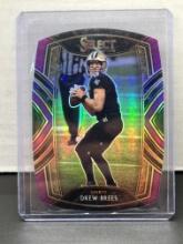 Drew Brees 2020 Panini Select Purple Prizm Club Level Die Cut #215