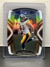 Troy Polamalu 2020 Panini Select White Black Prizm Club Level Die Cut Parallel #228