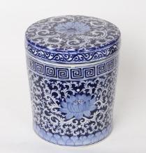 Chinese Blue & White Lidded Porcelain Vessel