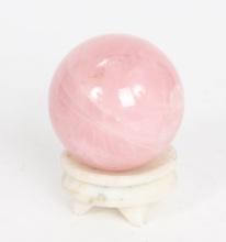 Small Pink Quartz Crystal Ball