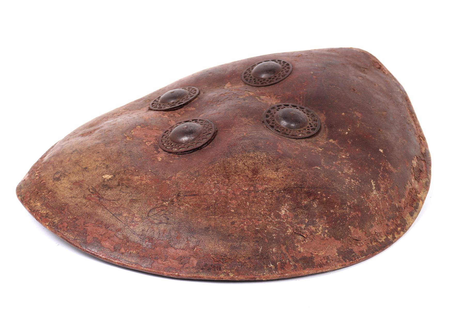 Indian Leather Hide Dhal Shield, 18th-19th c.