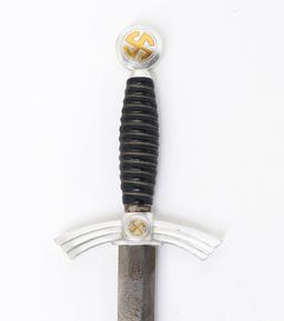 German WWII Luftwaffe First Model Officer's Dress Dagger, Damascus Blade