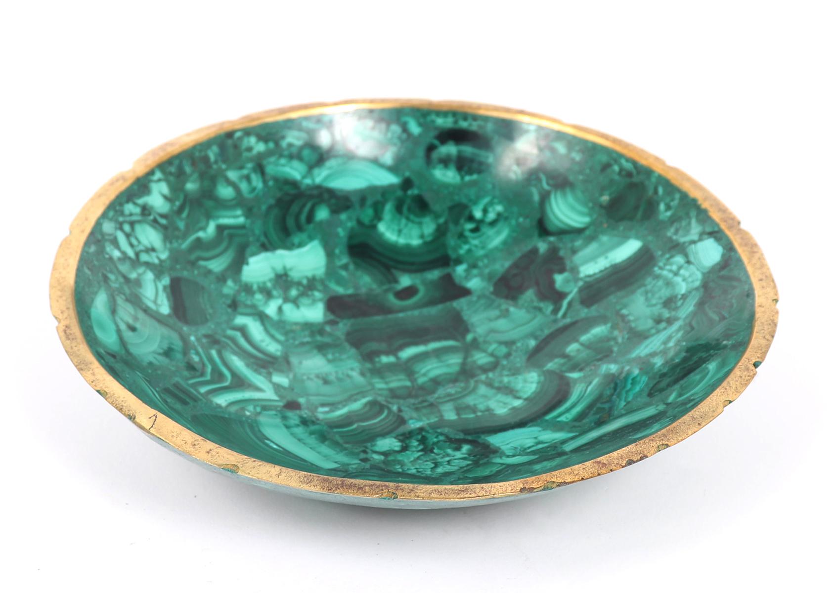 Gilt Gold Framed Malachite Bowl