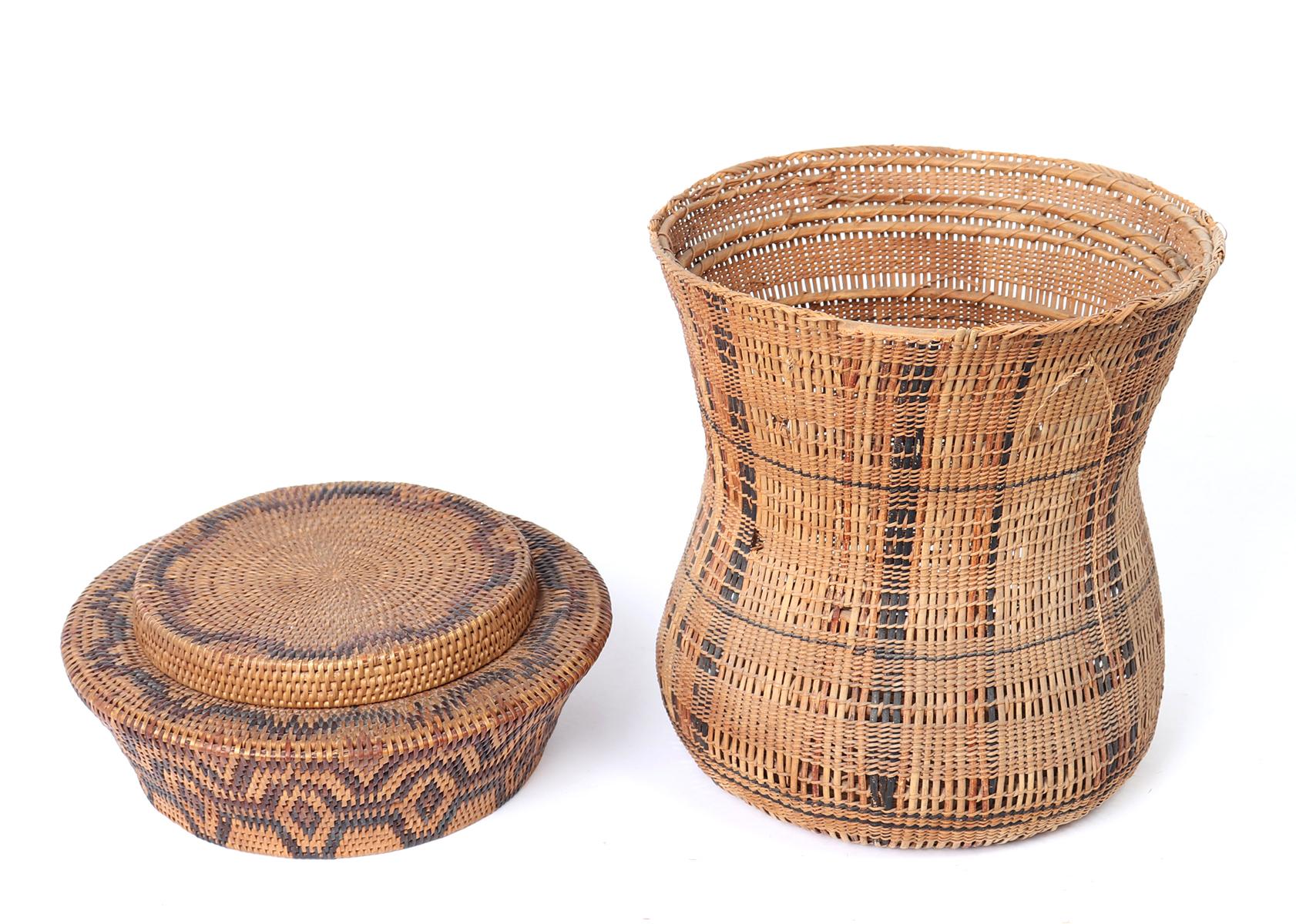 Nesting Rattan and Bamboo Baskets