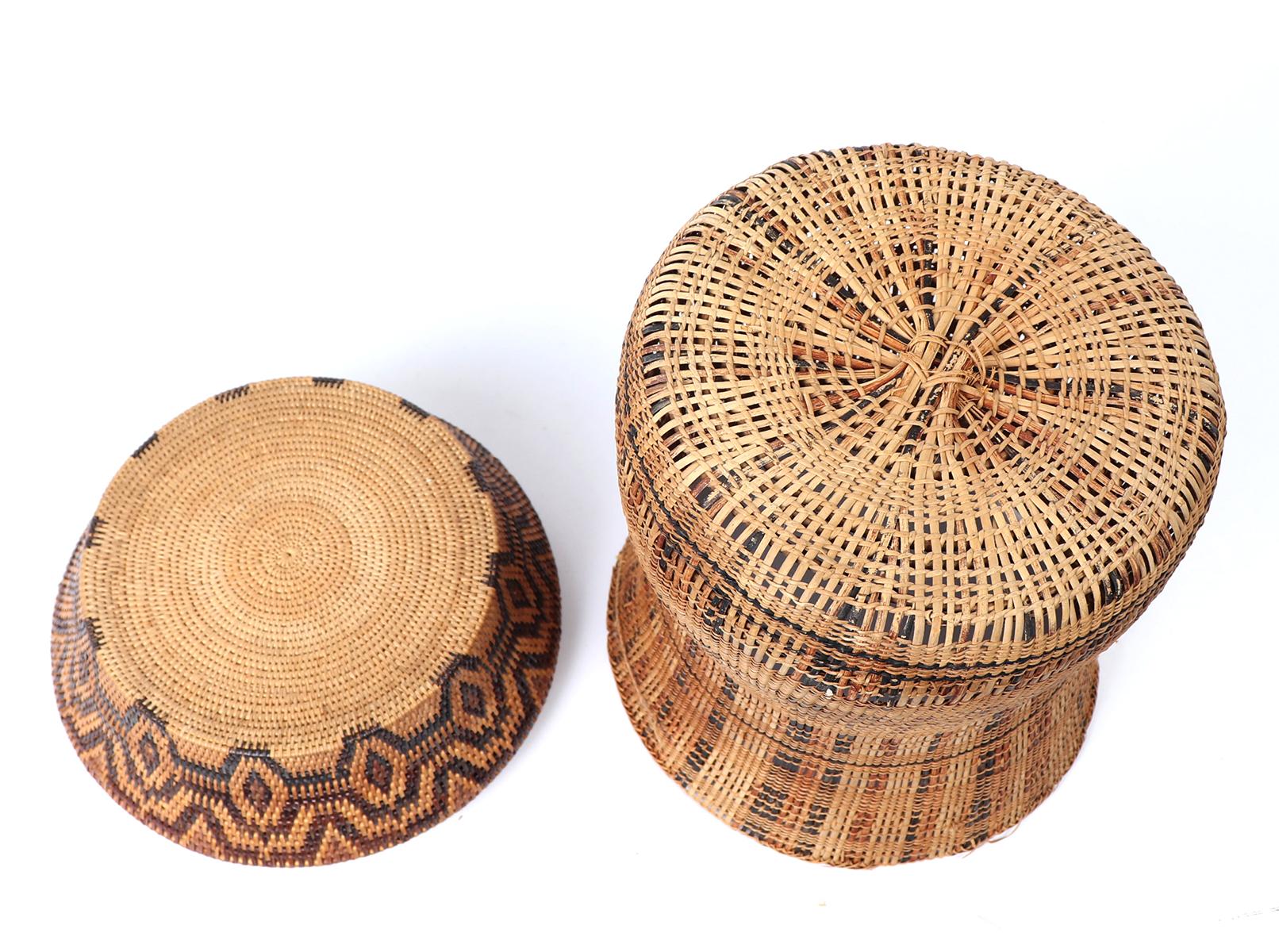 Nesting Rattan and Bamboo Baskets