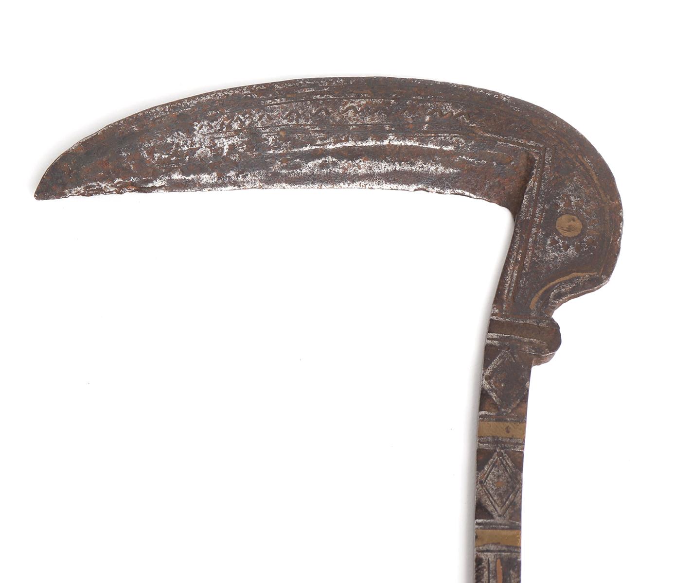 Forged Iron Afghan Lohar Sickle, 19th C.