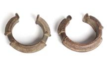 Pair of African Bronze Currency Bangles, Ashanti