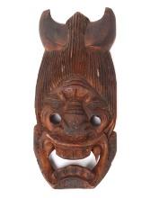 Tibetan Wood Carved Demon Transformation Mask