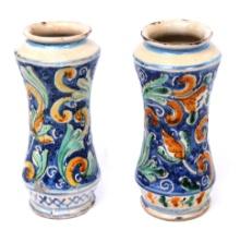 Two Sicilian Maiolica Albarellos, 17th C.