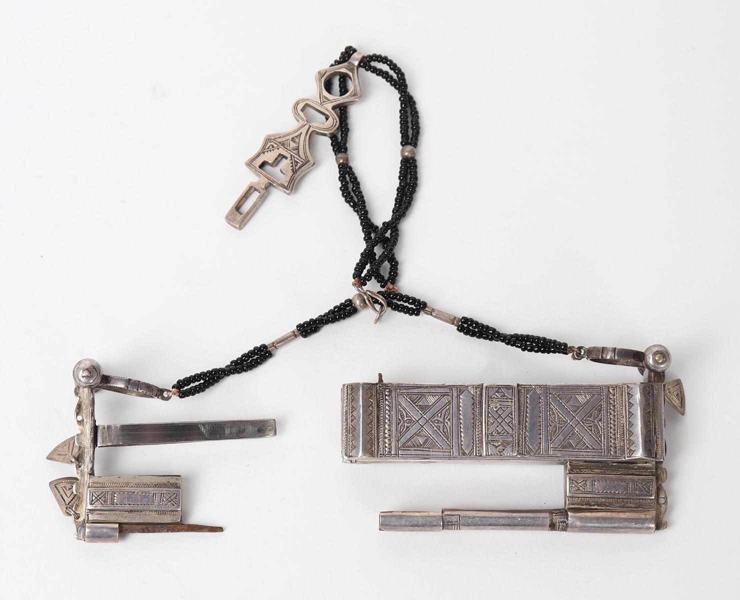 Russian Silver Satchel and Chinese Silver Lock