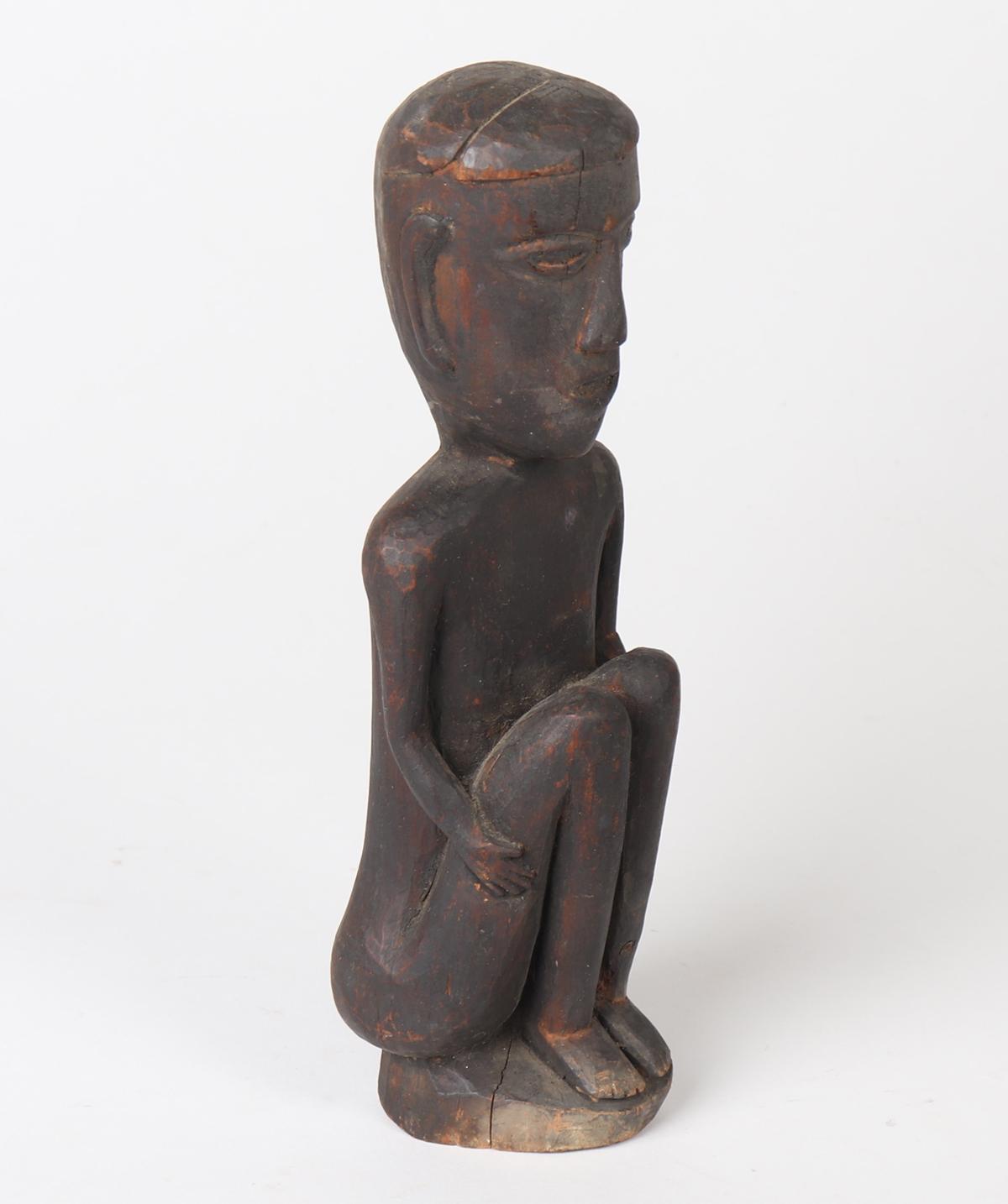 Seated Bulul Wood Carved Statue