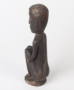 Seated Bulul Wood Carved Statue