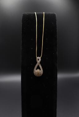 Emulous 10K Cwt. Round Diamond Yellow Gold Over Brass Pendant