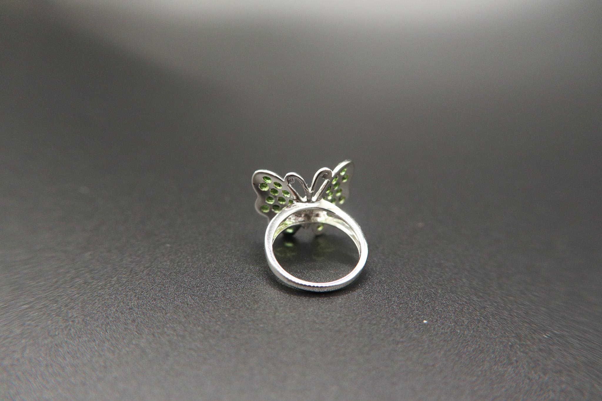 Russian Chrome Diopside Sterling Silver Butterfly Ring Butterfly Ring